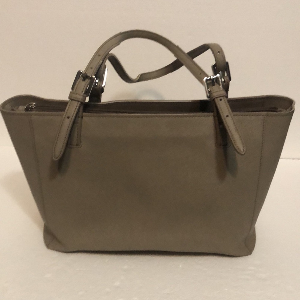 Tory Burch Taupe Leather Tote Bag - Picture 6 of 10